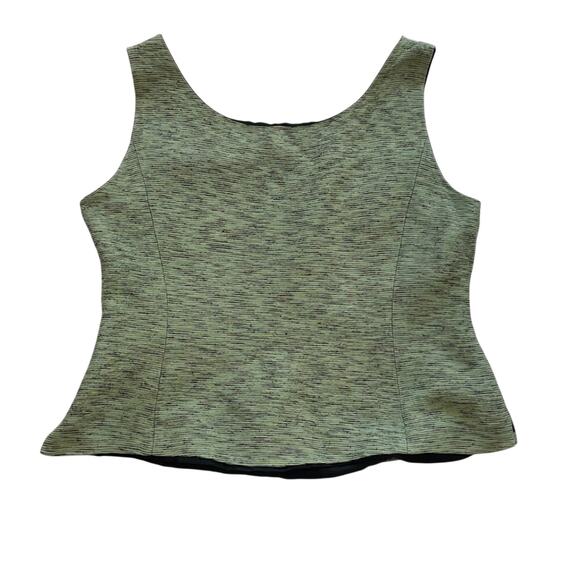Green/Black Silk Blend Cropped Tank/Sleeveless Blouse/Top, Size 8P - Picture 7 of 14